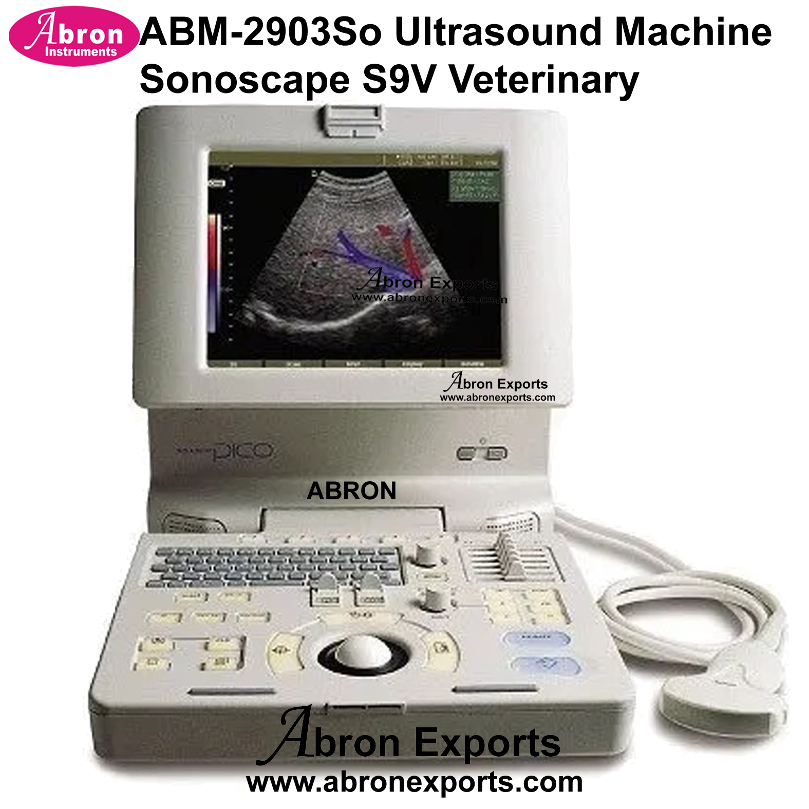 USG ultrasound scanner Colour doppler scan Machine convex portable color doppler Hospital NurdingHome Abron ABM-2902LCD 